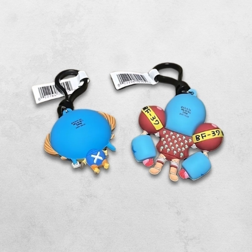 NWT One Piece Action Figure Set of 2 Keychains Tony Tony Chopper & Franky OS - Picture 2 of 6